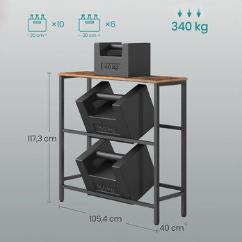 Regál na bedne DRINKS rustikálna hnedá/čierna 7