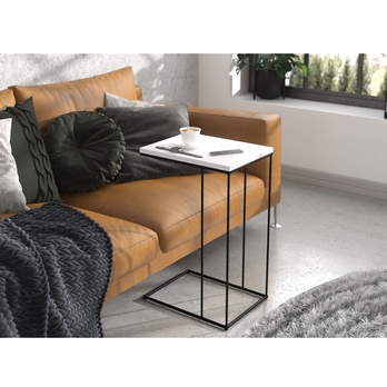 Prístavný stolík DRU čierna/biela 1