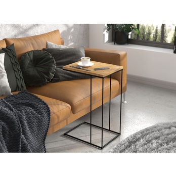 Prístavný stolík DRU čierna/dub artisan 1