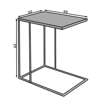 Prístavný stolík DRU čierna/dub sonoma 2
