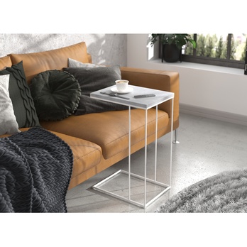 Prístavný stolík DRU biela/betón 1