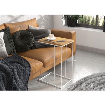 Prístavný stolík DRU biela/dub artisan 1