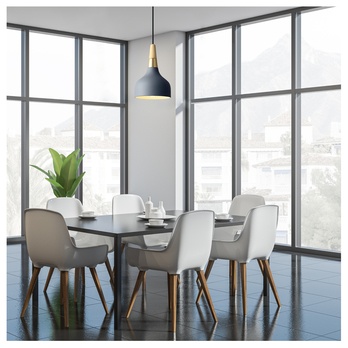 Závesné svietidlo DRUSILLA modrosivá/zlatá/prírodná 1