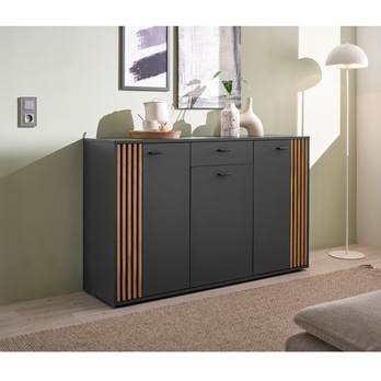 Komoda  DUBLIN 3 antracitová/dub evoke 5