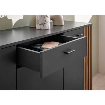 Komoda  DUBLIN 3 antracitová/dub evoke 10