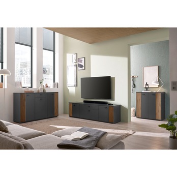 TV komoda  DUBLIN antracitová/dub evoke 1