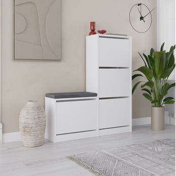 Skrinka na topánky DUDE biela 2