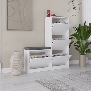 Skrinka na topánky DUDE biela 3