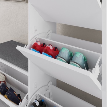 Skrinka na topánky DUDE biela 4