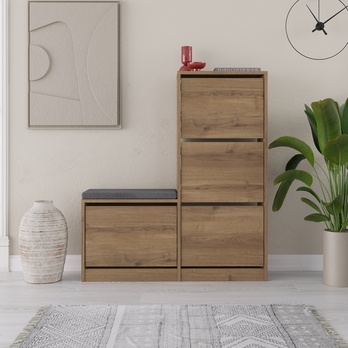 Skrinka na topánky DUDE hnedá 1