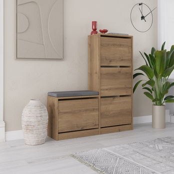 Skrinka na topánky DUDE hnedá 2