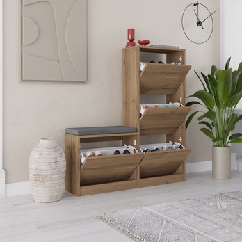 Skrinka na topánky DUDE hnedá 3