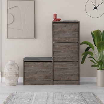 Skrinka na topánky DUDE tmavohnedá 1