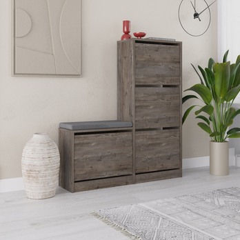 Skrinka na topánky DUDE tmavohnedá 2