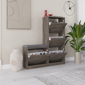 Skrinka na topánky DUDE tmavohnedá 3