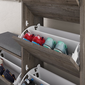 Skrinka na topánky DUDE tmavohnedá 4