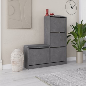 Skrinka na topánky DUDE sivá 2