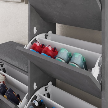 Skrinka na topánky DUDE sivá 4