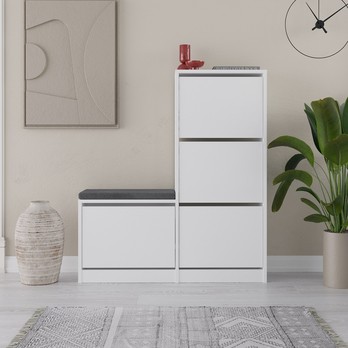 Skrinka na topánky DUDE biela 1