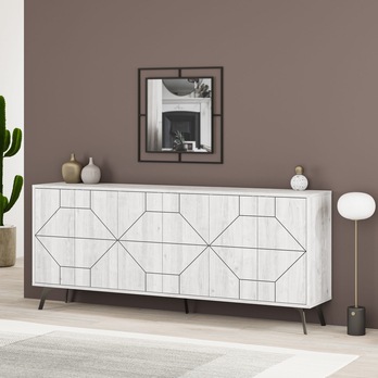 Komoda DUNE II biela/čierna 2