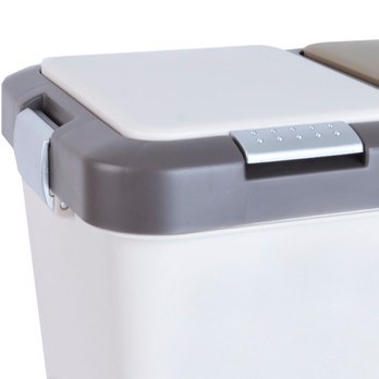 Odpadkový kôš  DUO biela/hnedá, 2x 20 l 1