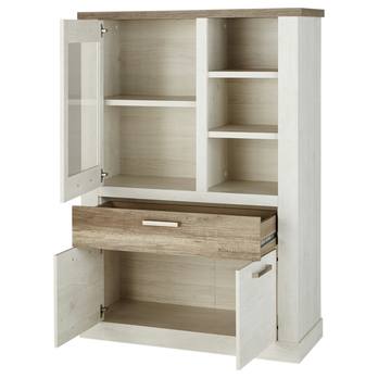 Vitrína DURO 1 pínia biela/dub antik 2