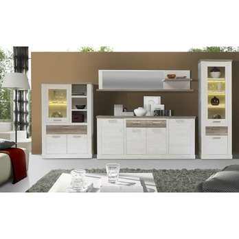 Vitrína DURO 1 pínia biela/dub antik 3