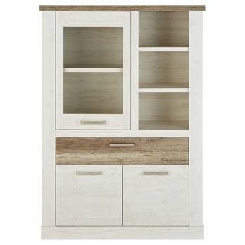 Vitrína DURO 1 pínia biela/dub antik 4