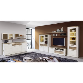 Vitrína DURO 1 pínia biela/dub antik 1