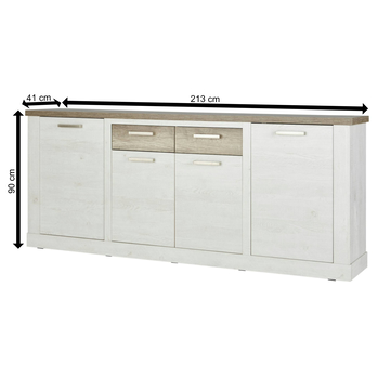 Komoda DURO 1 pínia biela/dub antik 10