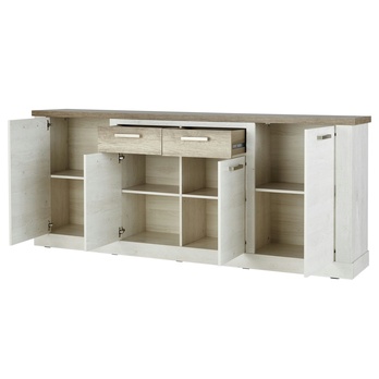 Komoda DURO 1 pínia biela/dub antik 2