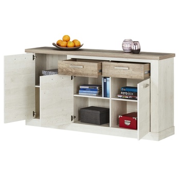 Komoda DURO 2 pínia biela/dub antik 5