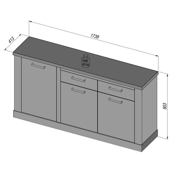 Komoda DURO 2 pínia biela/dub antik 11
