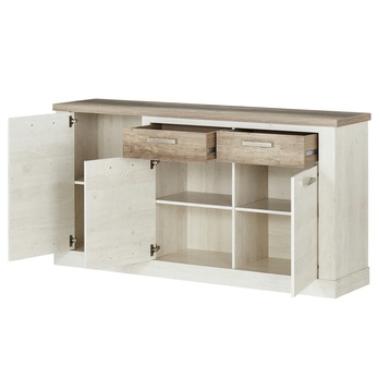 Komoda DURO 2 pínia biela/dub antik 1