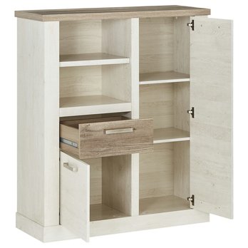 Komoda DURO 3 pínia biela/dub antik 3