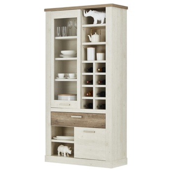 Vitrína DURO 3 pínia biela/dub antik 4