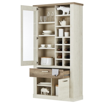 Vitrína DURO 3 pínia biela/dub antik 5