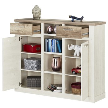 Komoda DURO 4 pínia biela/dub antik 5