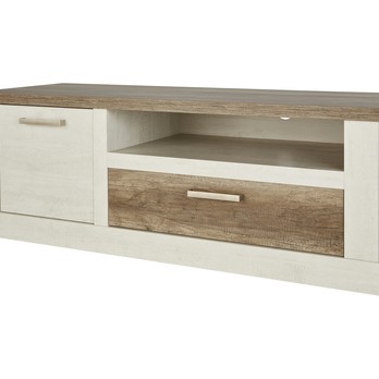 TV stolík DURO pínia biela/dub antik, šírka 140 cm 3