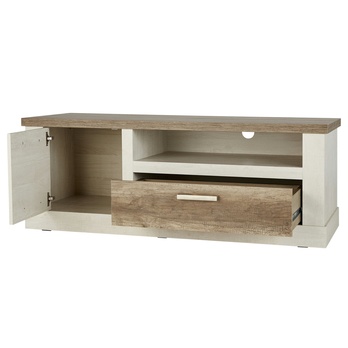 TV stolík DURO pínia biela/dub antik, šírka 140 cm 2