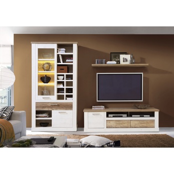 TV stolík DURO pínia biela/dub antik, šírka 180 cm 1