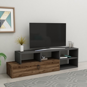 TV stolík DURU 2 antracitová/orech 1