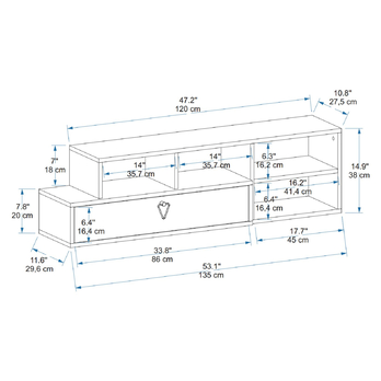 TV stolík DURU 2 antracitová/orech 6