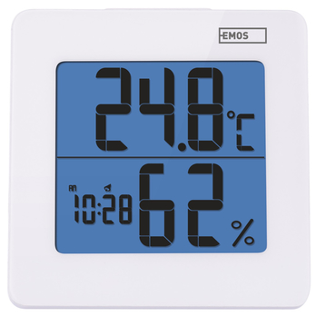 Digitálny teplomer s hodinami E0114 biela 1