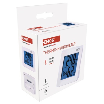 Digitálny teplomer s hodinami E0114 biela 2