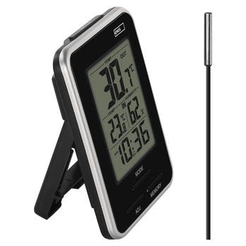 Digitálny teplomer s hodinami E0121 čierna 3