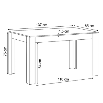 Jedálenská zostava EDGAR II dub sonoma/biela/sivá 3