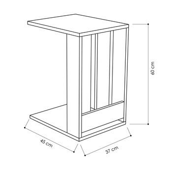 Prístavný stolík EDI biela 2