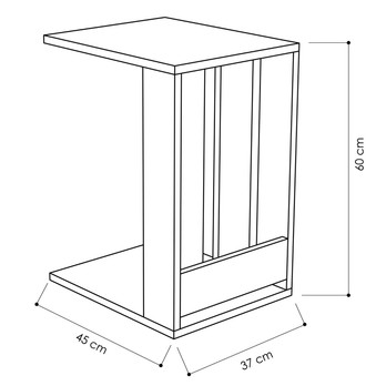 Prístavný stolík EDI antracit 2