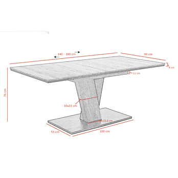 Jedálenská zostava EDNA dub evoke/antracitová 6